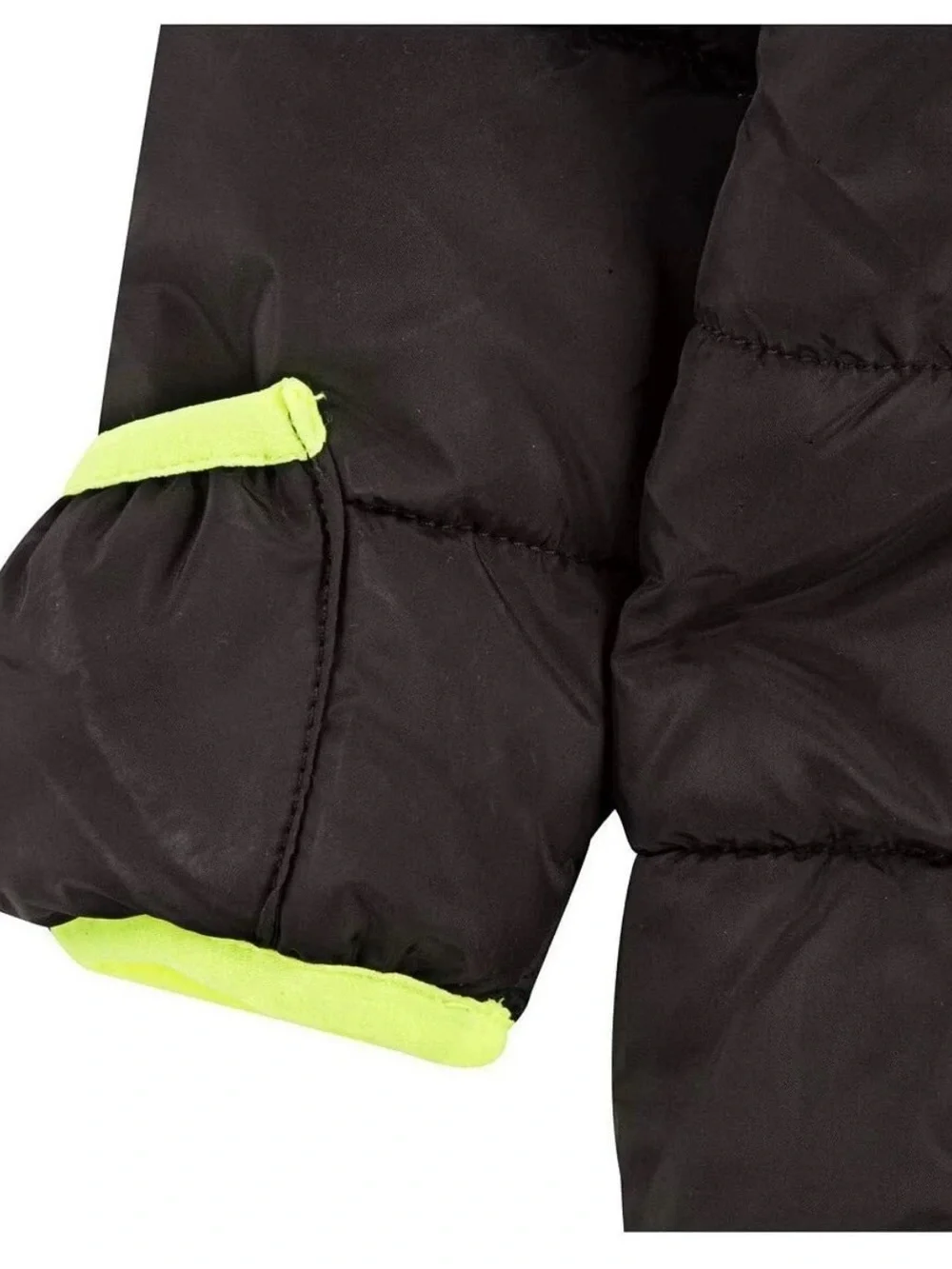 NIKE BLACK NEON VOLT , Size Newborn, GREEN LINED PUFFER HOODED WINTER BUNTING